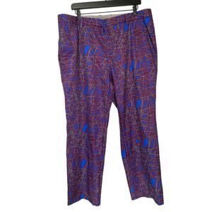 Men's Hreski Loud Geometric Print Golf Pants Purple Blue Size 38W/30L Read